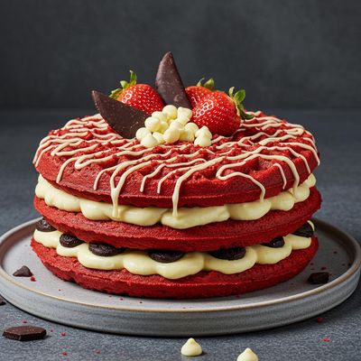 Red Velvet Waffle Cake